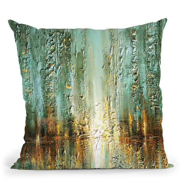 Walking In The Rain Throw Pillow By Osnat Tzadok