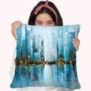 Blue Rise Throw Pillow By Osnat Tzadok