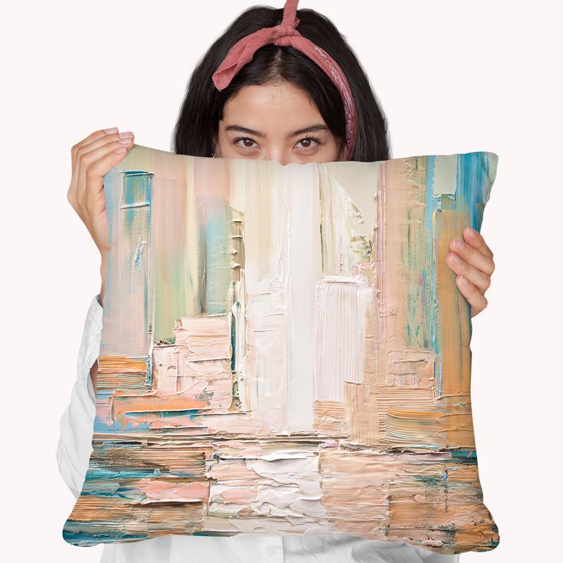 City Skyline Throw Pillow By Osnat Tzadok