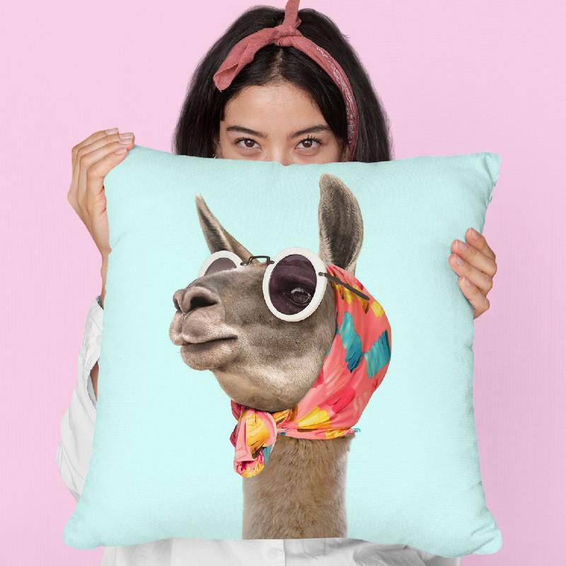 Fashion Llama Throw Pillow By Paul Fuentes