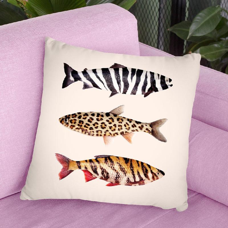 Fish Prints Throw Pillow By Paul Fuentes
