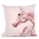 Floral Horse Throw Pillow By Paul Fuentes
