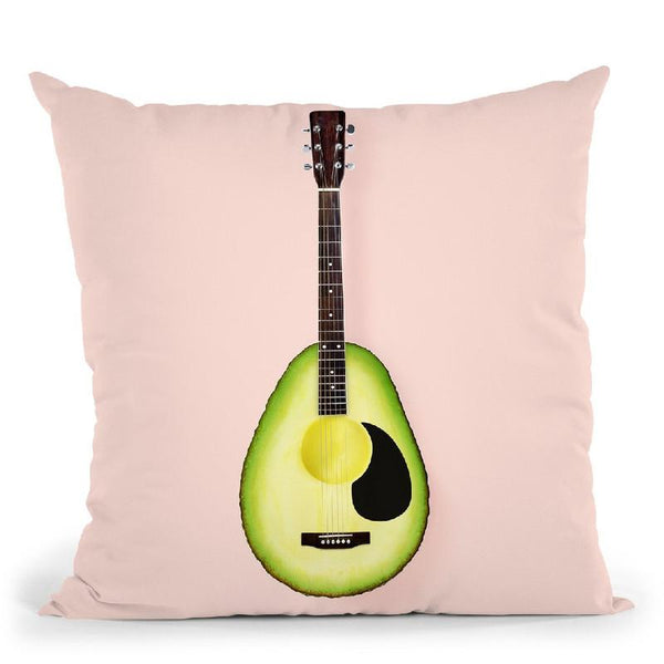 Avocado Guitar Throw Pillow By Paul Fuentes