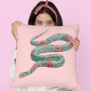 Floral Snake Throw Pillow By Paul Fuentes
