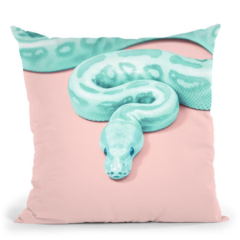 Green Snake Throw Pillow By Paul Fuentes