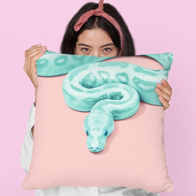 Green Snake Throw Pillow By Paul Fuentes