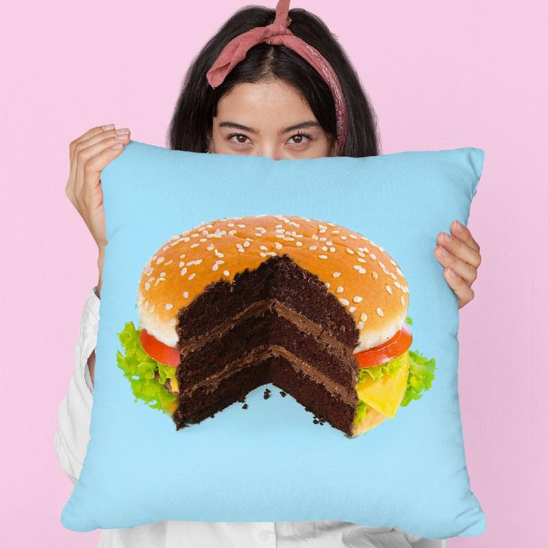 Hamburger Cake Throw Pillow By Paul Fuentes