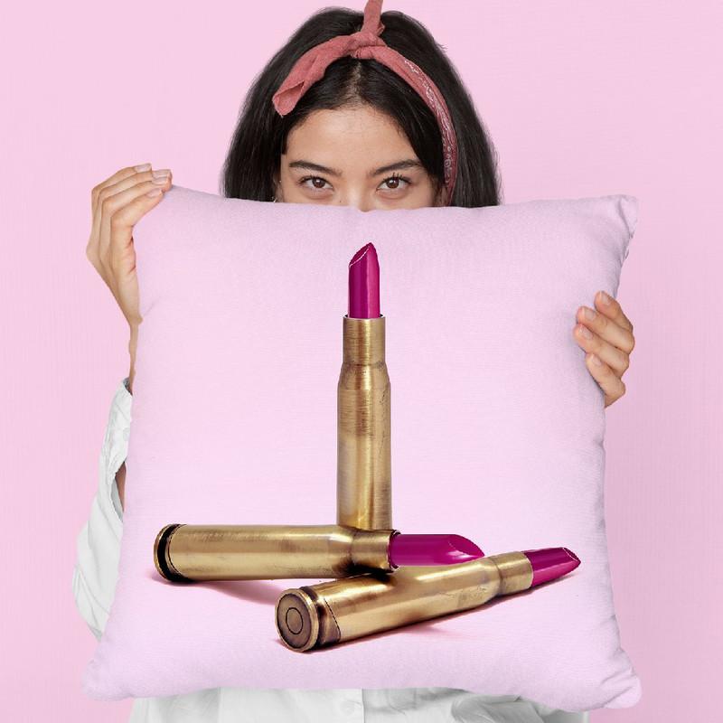 Lipstick Bullet Throw Pillow By Paul Fuentes