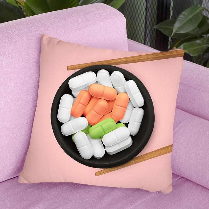 Medicine Roll Throw Pillow By Paul Fuentes