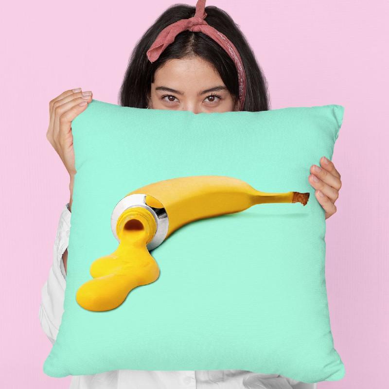 Banana Paint Throw Pillow By Paul Fuentes