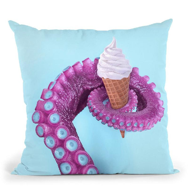 Octopus Ice Cream Throw Pillow By Paul Fuentes