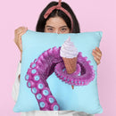 Octopus Ice Cream Throw Pillow By Paul Fuentes
