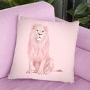 Pink Lion Throw Pillow By Paul Fuentes