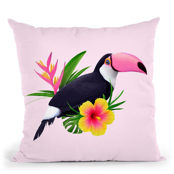 Pink Toucan Throw Pillow By Paul Fuentes