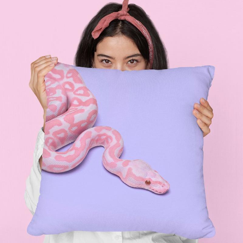 Pink Snake Throw Pillow By Paul Fuentes