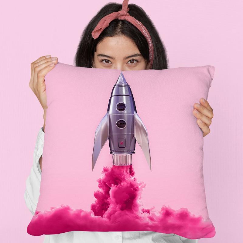 Rocket Color Throw Pillow By Paul Fuentes