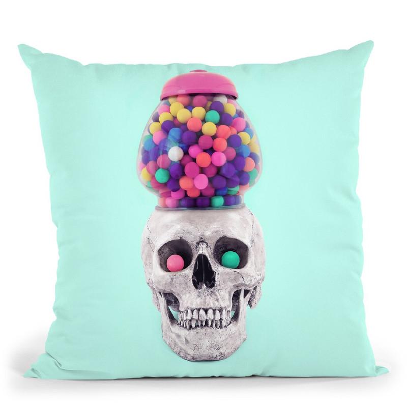 Skull Machine Throw Pillow By Paul Fuentes