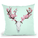 Skull Cherry Throw Pillow By Paul Fuentes