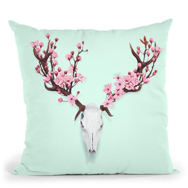 Skull Cherry Throw Pillow By Paul Fuentes