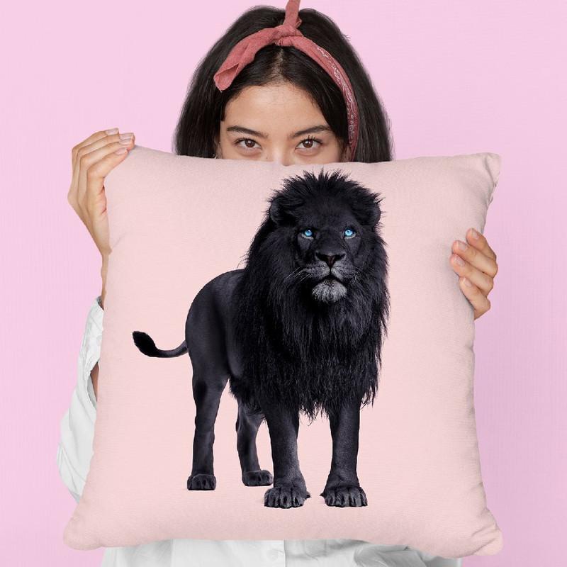 Black Lion Throw Pillow By Paul Fuentes