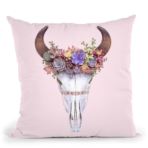 Succulent Skull Throw Pillow By Paul Fuentes