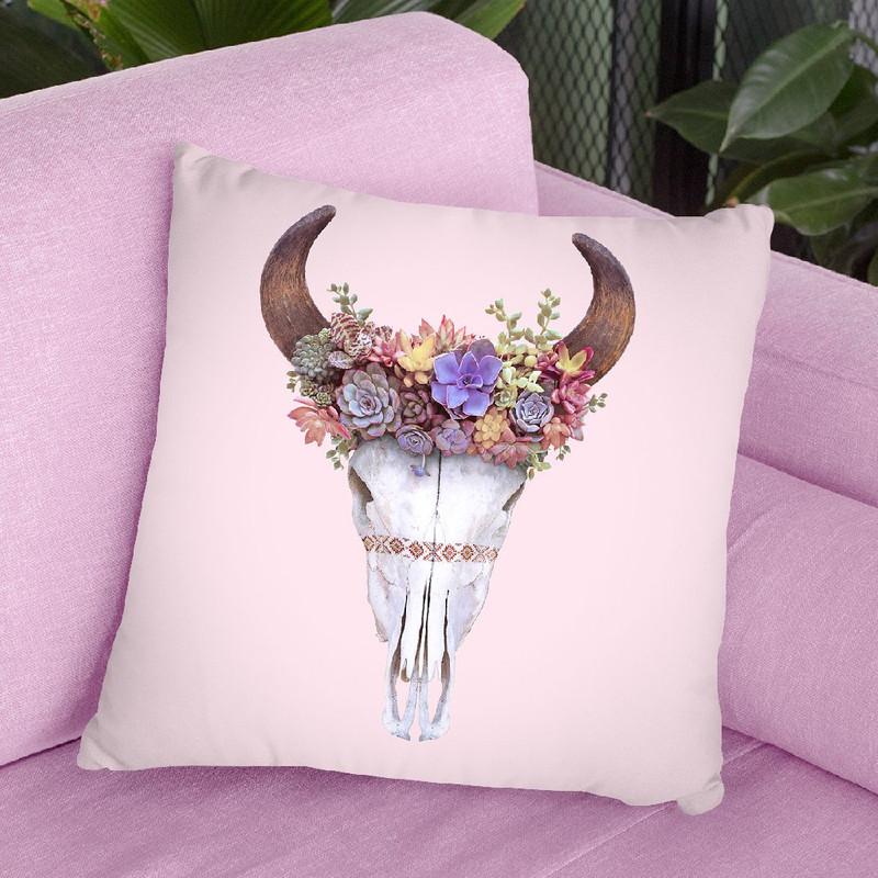 Succulent Skull Throw Pillow By Paul Fuentes