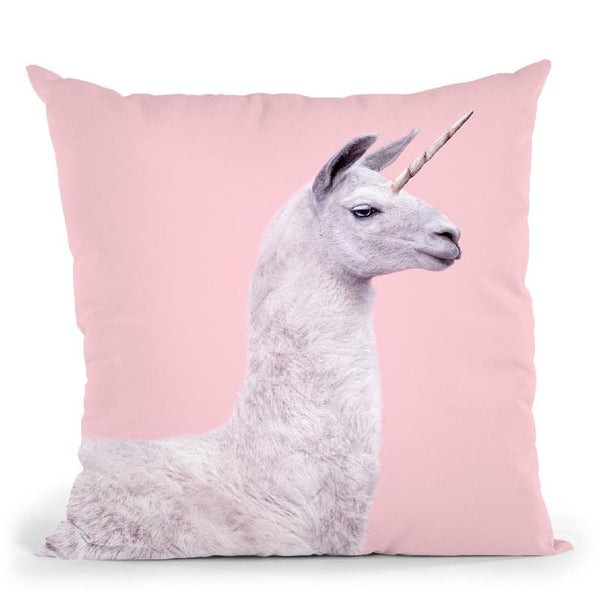 Unicorn Lama Throw Pillow By Paul Fuentes