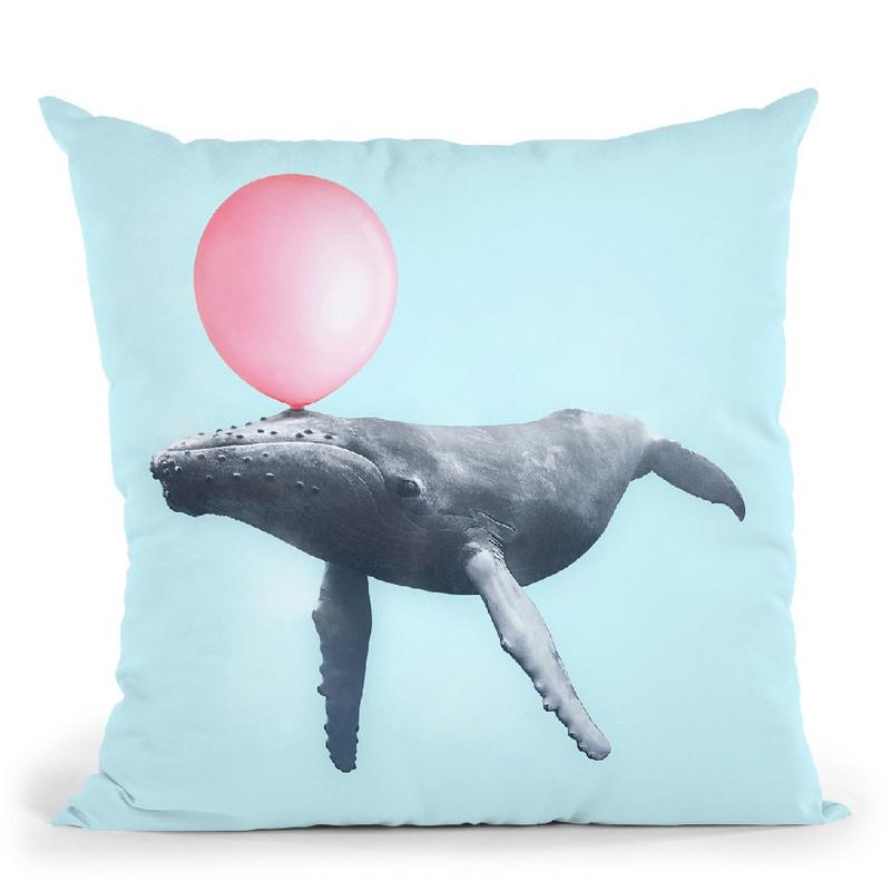 Whale Bubble Gum Throw Pillow By Paul Fuentes