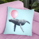 Whale Bubble Gum Throw Pillow By Paul Fuentes