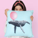 Whale Bubble Gum Throw Pillow By Paul Fuentes