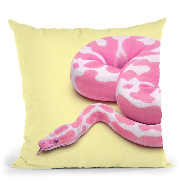 Yellow Snake Throw Pillow By Paul Fuentes