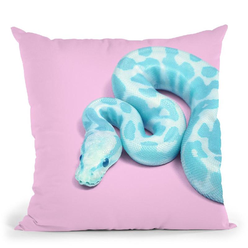 Blue Snake Throw Pillow By Paul Fuentes