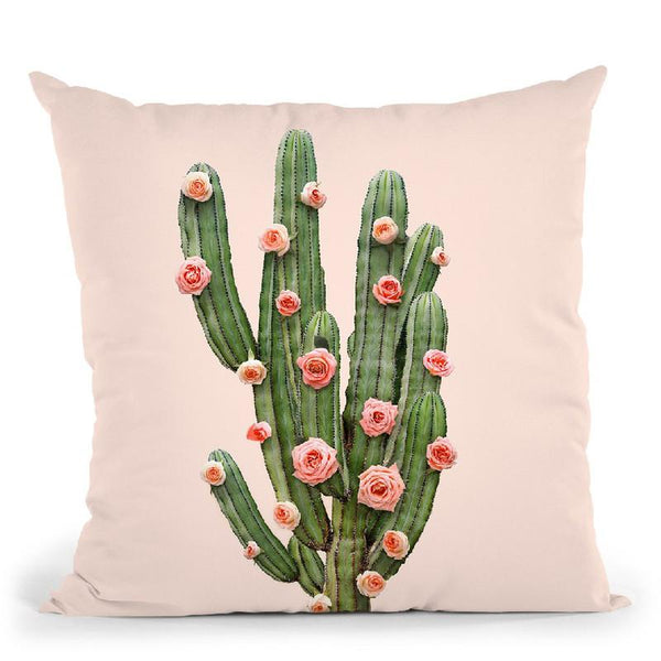 Cactus And Roses Throw Pillow By Paul Fuentes
