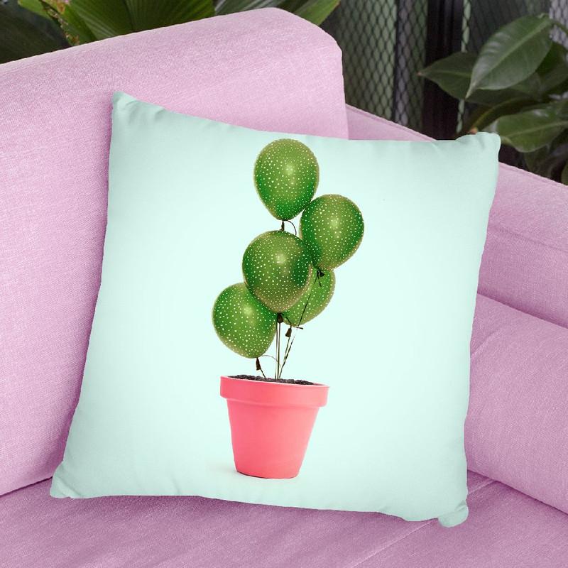 Cactus Balloon Throw Pillow By Paul Fuentes