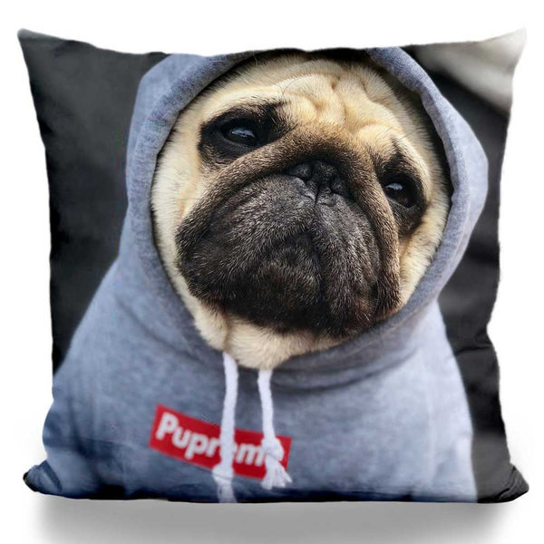 Puggy Smalls Gangster Throw Pillow