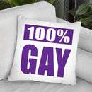 100% Gay Throw Pillow By Pride Designs - by all about vibe