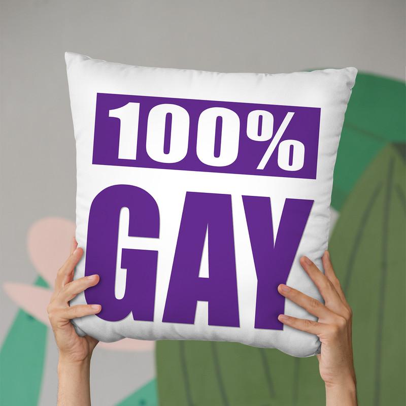 100% Gay Throw Pillow By Pride Designs - by all about vibe