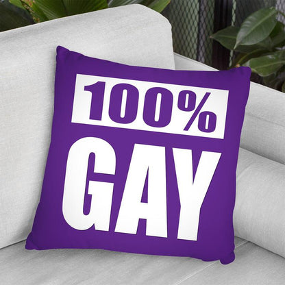 100% Gay Purple Throw Pillow By Pride Designs - by all about vibe