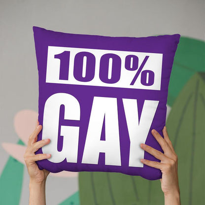 100% Gay Purple Throw Pillow By Pride Designs - by all about vibe