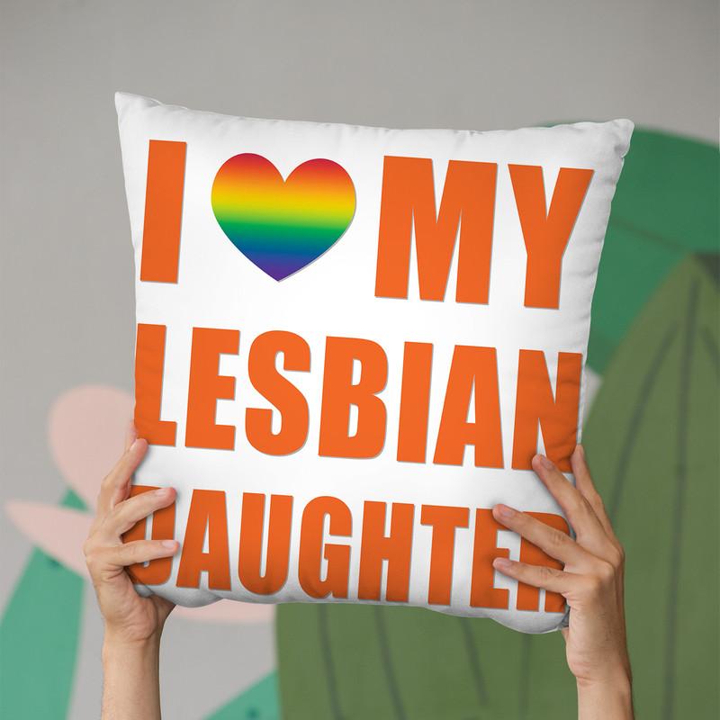 I Love My Lesbian Daughter Throw Pillow By Pride Designs - by all about vibe