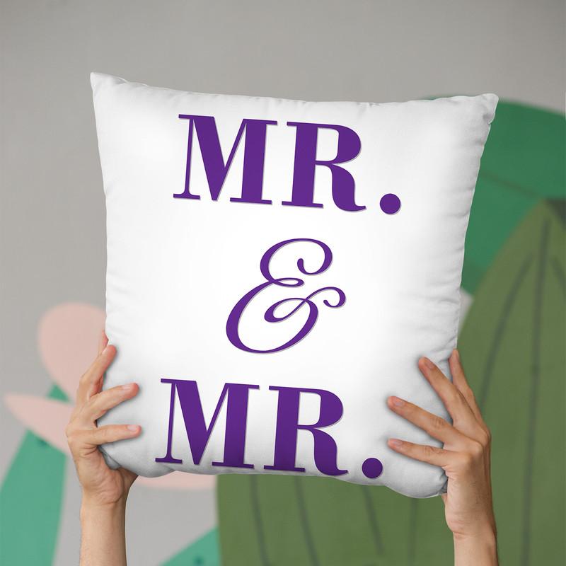 Mr & Mr Gay Pride Throw Pillow By Pride Designs - by all about vibe