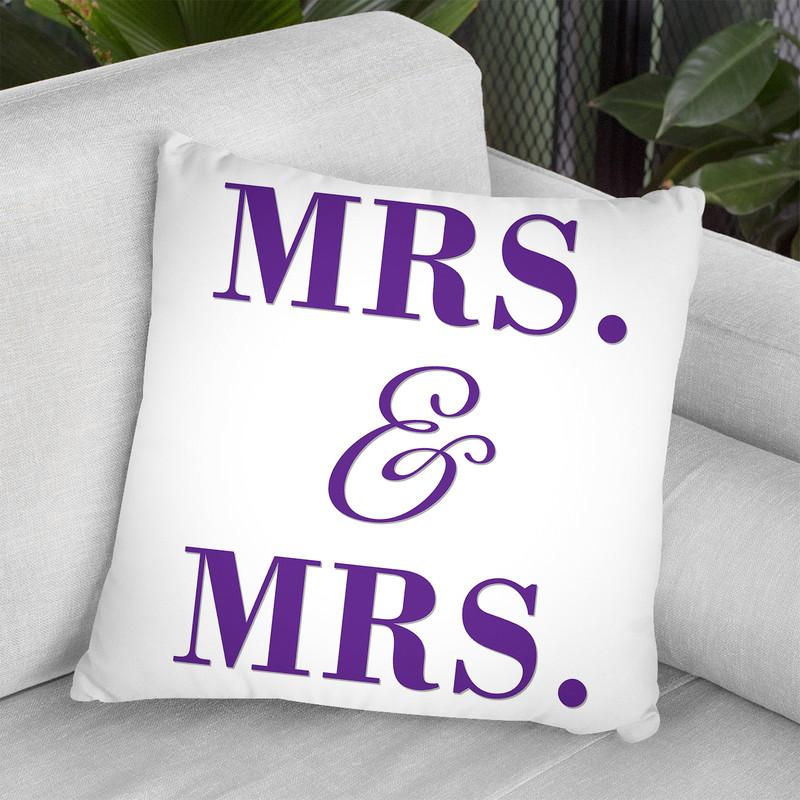 Mrs & Mrs Gay Pride Throw Pillow By Pride Designs - by all about vibe