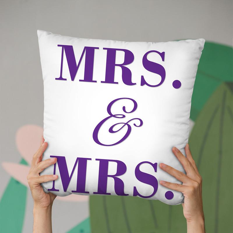 Mrs & Mrs Gay Pride Throw Pillow By Pride Designs - by all about vibe