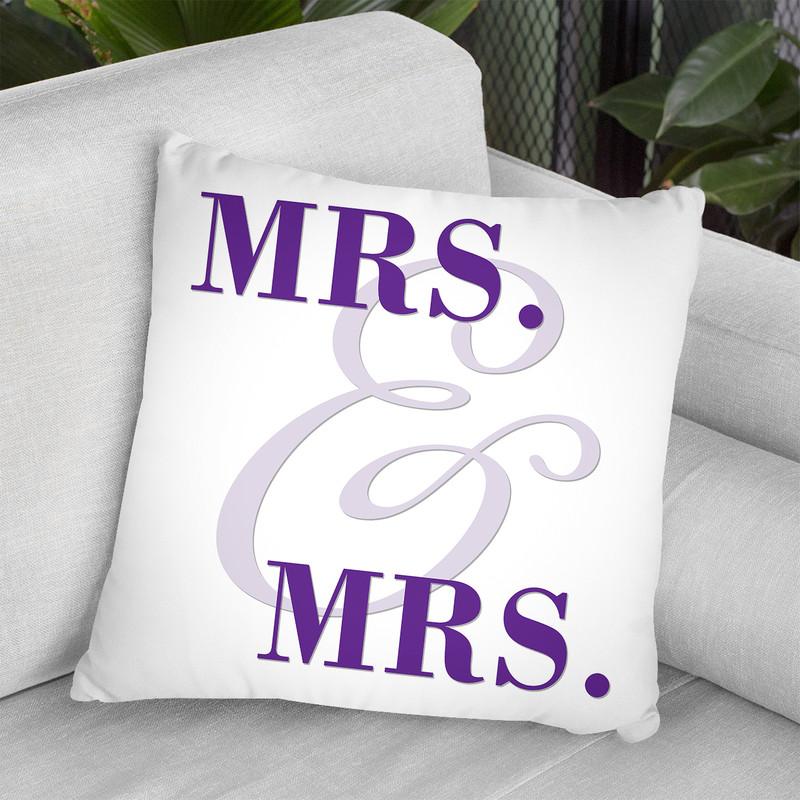 Mrs & Mrs Gay Pride I Throw Pillow By Pride Designs - by all about vibe