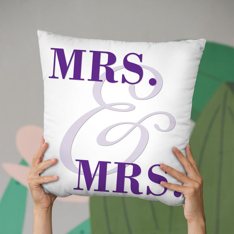 Mrs & Mrs Gay Pride I Throw Pillow By Pride Designs - by all about vibe