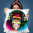 Dj Monkey Throw Pillow By Patrice Murciano