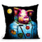 First Pig In Space Throw Pillow By Patrice Murciano