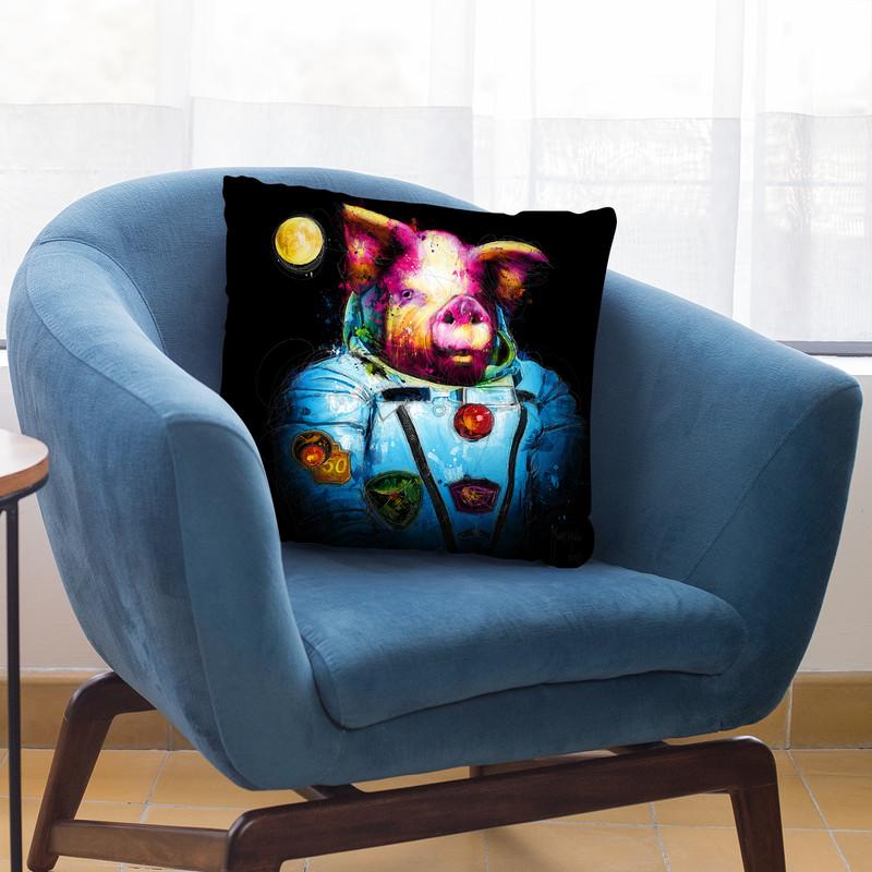 First Pig In Space Throw Pillow By Patrice Murciano