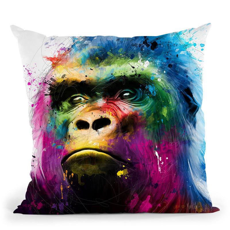 Gorilla Throw Pillow By Patrice Murciano