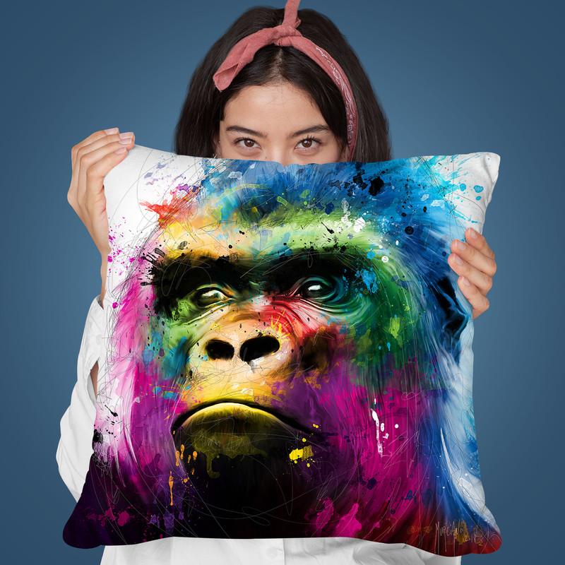 Gorilla Throw Pillow By Patrice Murciano